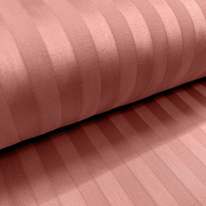 Rust Satin Stripes King Bedsheet, 210 TC