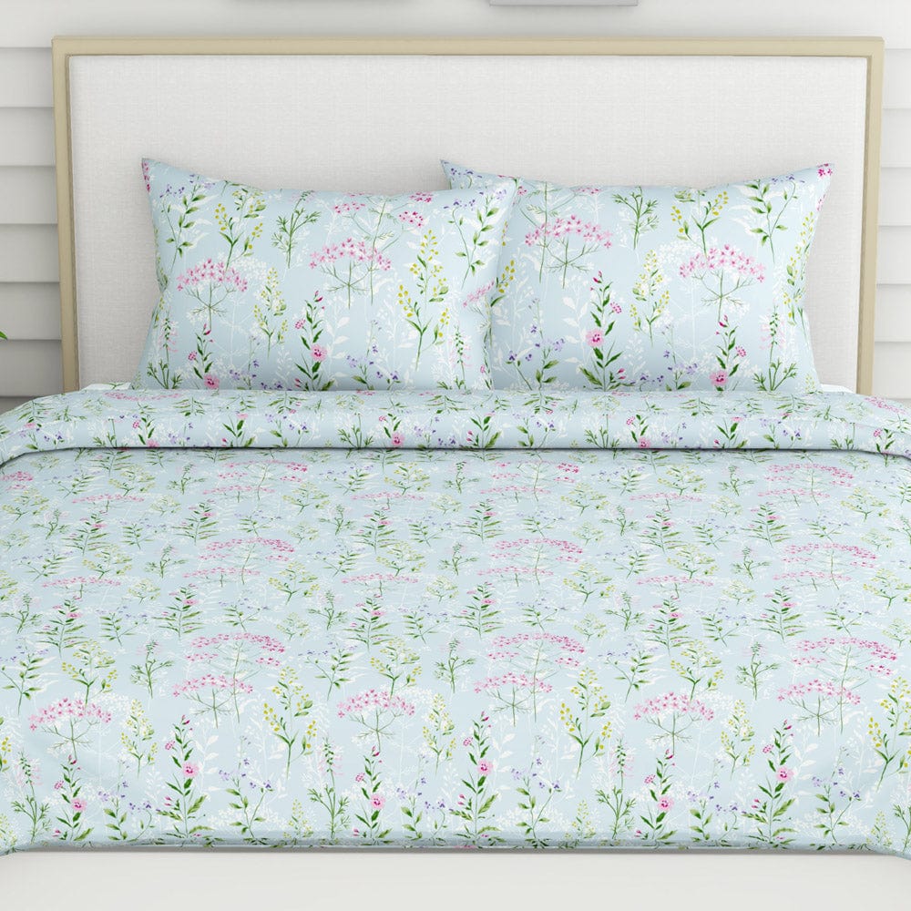 Elegant Bloom 100% Cotton Double Size Bedsheet, 186 TC