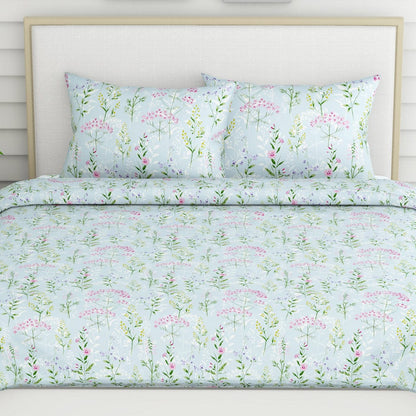 Elegant Bloom 100% Cotton Double Size Bedsheet, 186 TC