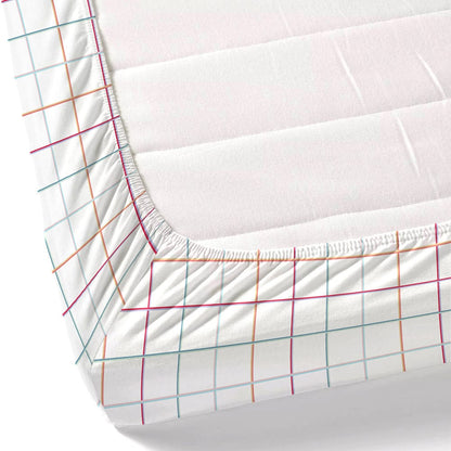 Rainbow Checks 100% Cotton Bedsheet, 186 TC