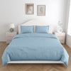 Jean Blue Satin Stripes King Bedsheet, 210 TC