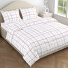 Grid Overlay 100% Cotton Double Fitted Bedsheet, 186 TC