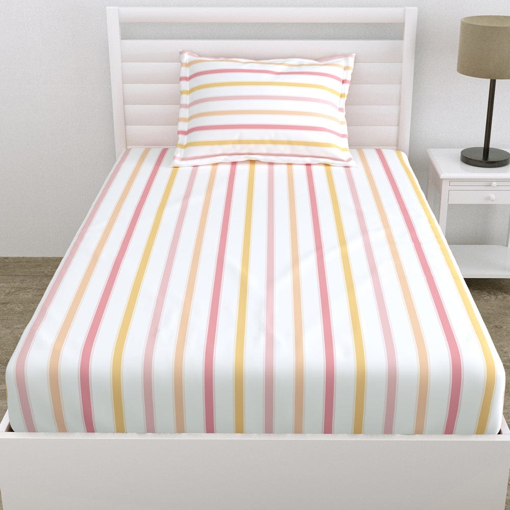 Pink Spectrum 100% Cotton Bedsheet, 186 TC