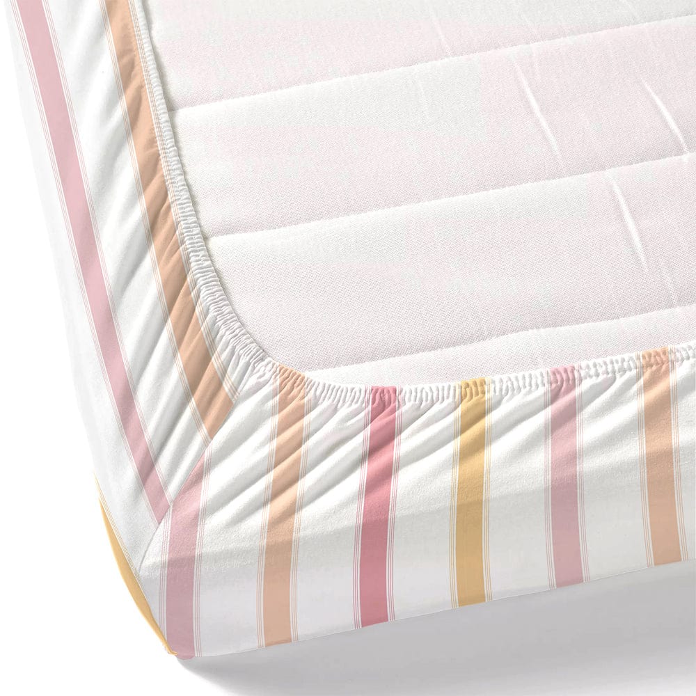 Pink Spectrum 100% Cotton King Fitted Bedsheet, 186 TC
