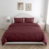 Wine Satin Stripes King Bedsheet, 210 TC