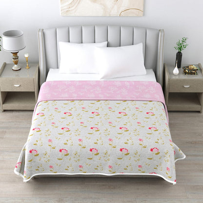 100% Cotton Single/Double Size Reversible AC Blanket - BLOOMING ROSES