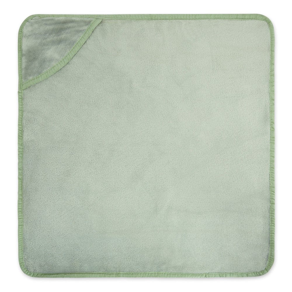 Super Soft Plush Baby Hooded Flannel Blanket - Sage Green & Baby Pink