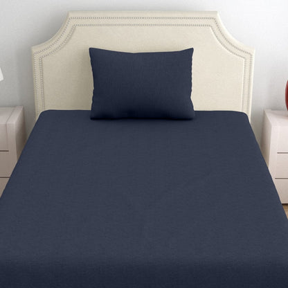 Jersey Fitted Bedsheet - Single/Navy