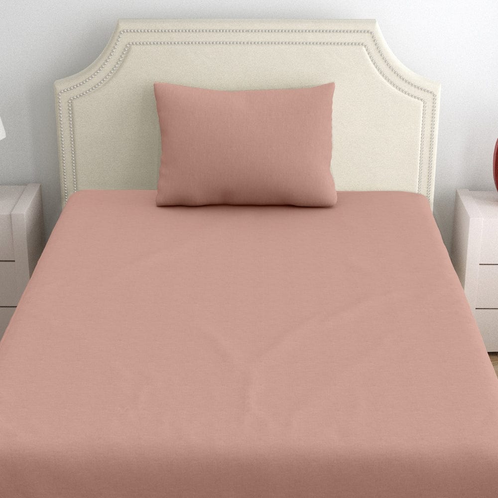 Jersey Fitted Bedsheet - Single/Pink