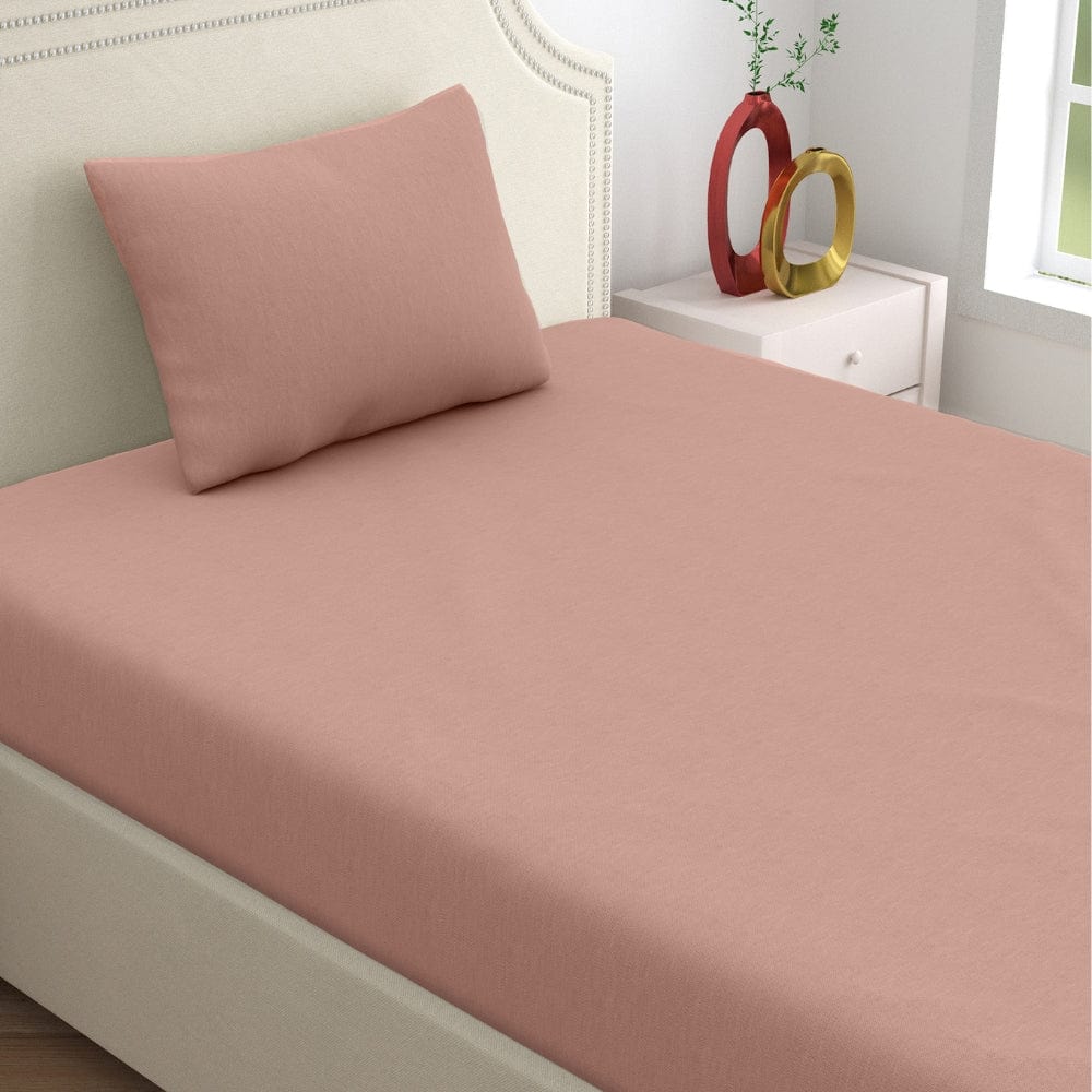 Jersey Fitted Bedsheet - Single/Pink