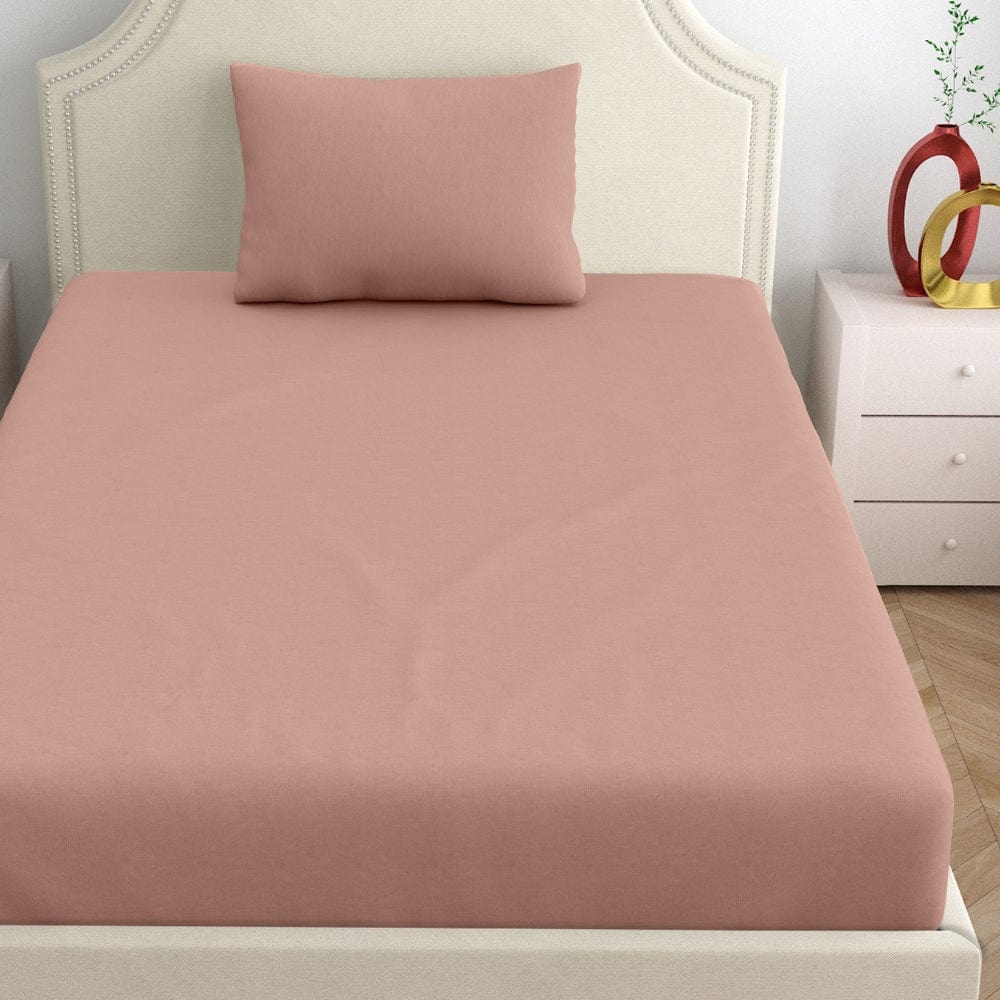 Jersey Fitted Bedsheet - Single/Pink