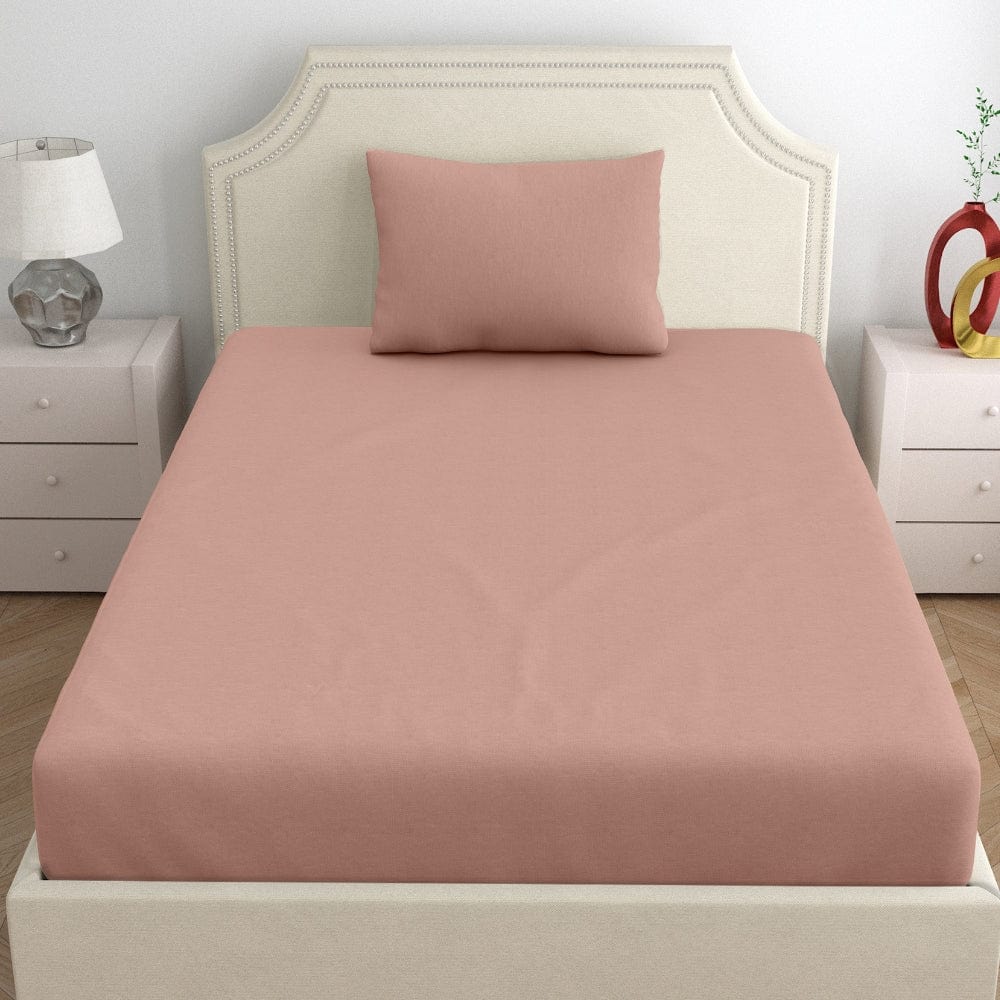 Jersey Fitted Bedsheet - Single/Pink