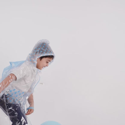Clear Sky Kids Raincoat with inbuilt backpack extension,Clear Blue (2-5Y)