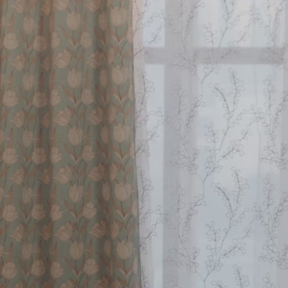 Polyester Printed Blackout Curtains Amber Petals, Multi