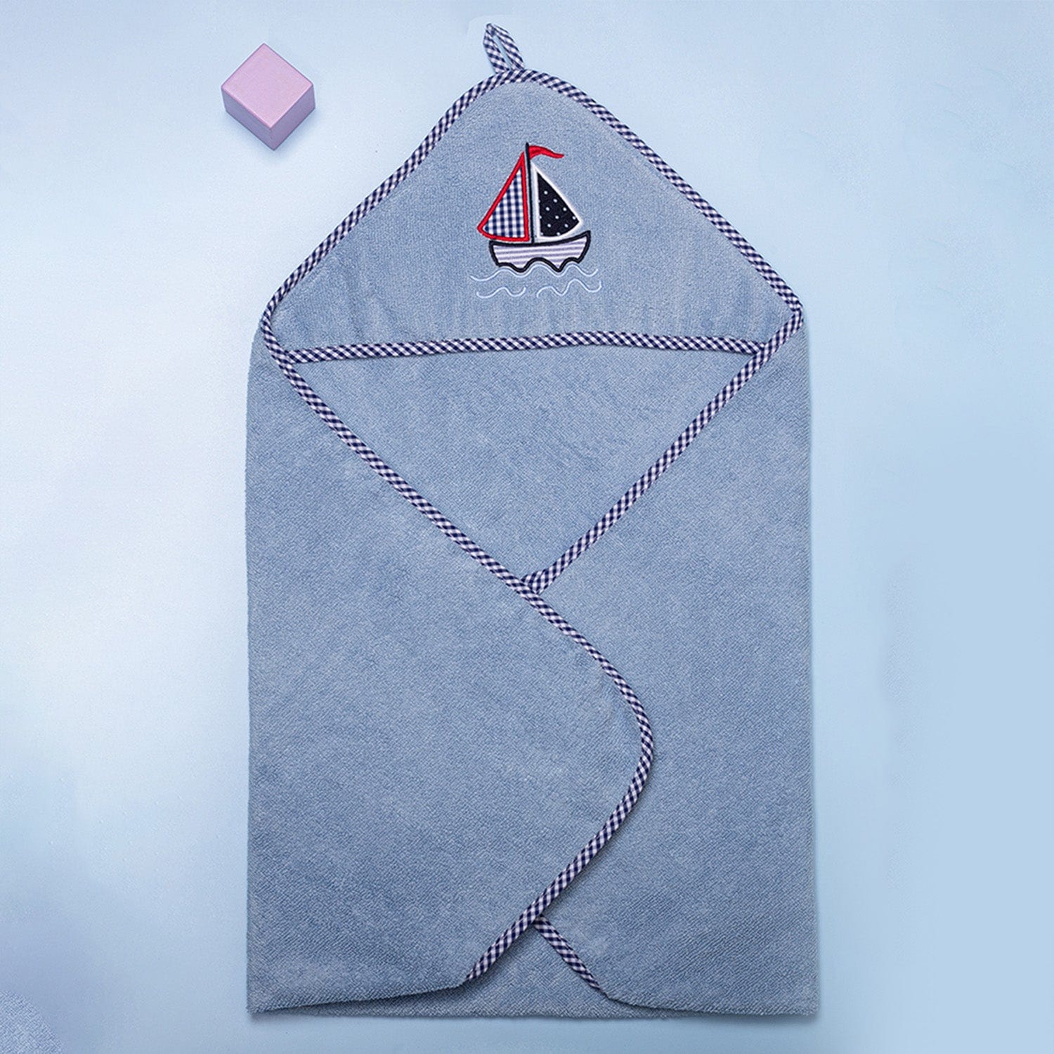 Baby Ship Hooded Towel - Blue
