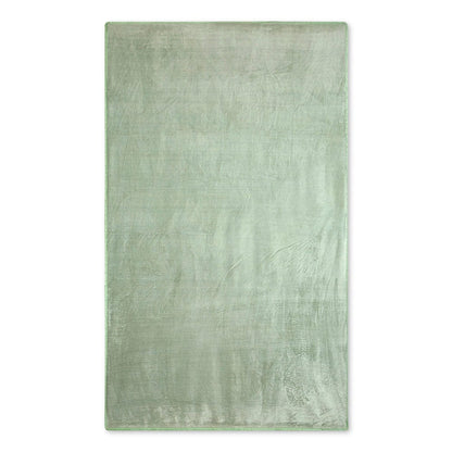 Plain Brush Cloth Super Soft Plush Single  Flannel Blanket- Sage Green