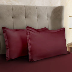Satin Royale Crimson Velvet 300TC Satin 2 Pillow Cover - Pillow Covers | haus & kinder
