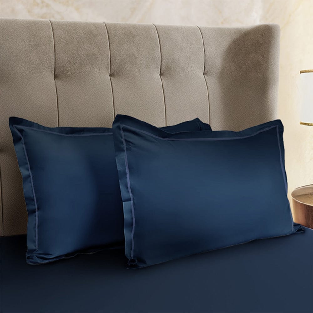 Satin Royale Deep Ocean Blue 300TC Satin 2 Pillow Cover - Pillow Covers | haus & kinder