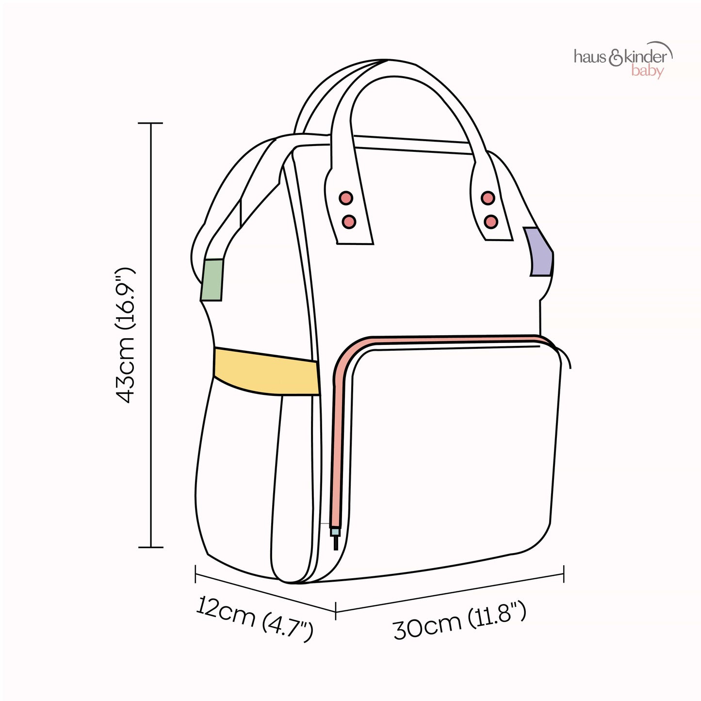 Chic Diaper Bag Backpack for New Parents (Capacity - 20L) , Little Bloom