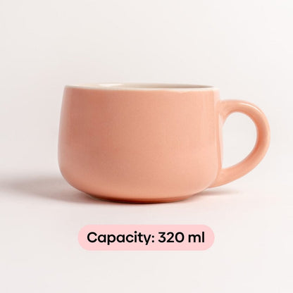 Tea & Rose Ceramic Mug Set of 2, Pink