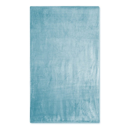 Plain Brush Cloth Super Soft Plush Single  Flannel Blanket- Sky Blue