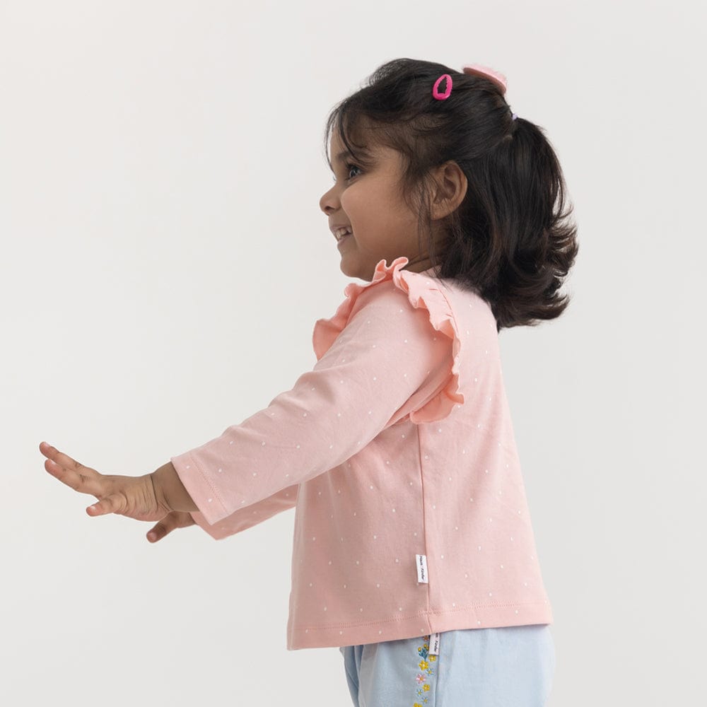 100% Cotton Full Sleeve Girl Top, Pink