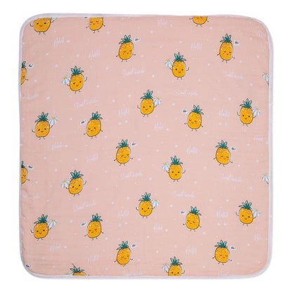 Cotton Muslin-Terry Hooded Towel ( Newborn - 12 Months) - Tropical Twist