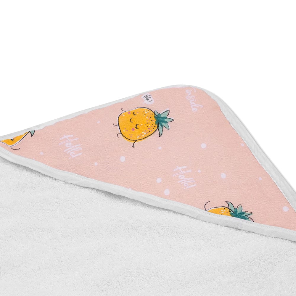 Cotton Muslin-Terry Hooded Towel ( Newborn - 12 Months) - Tropical Twist