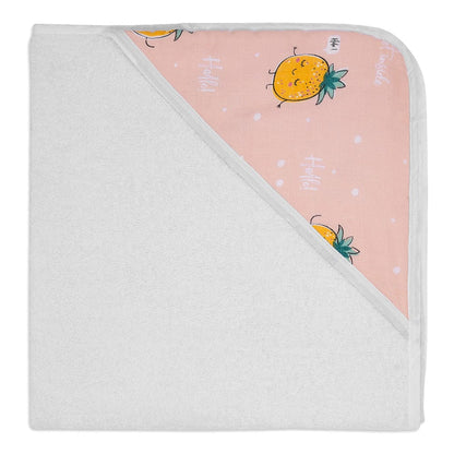 Cotton Muslin-Terry Hooded Towel ( Newborn - 12 Months) - Tropical Twist