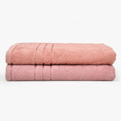 100% Cotton Low Twist Combed, 340 GSM, Pack of 2 (Dusty Rose & Canyon Clay)
