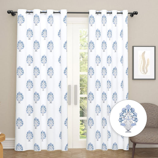Artisanal Blue Curtain Set