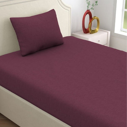 Jersey Fitted Bedsheet - Single/Wine