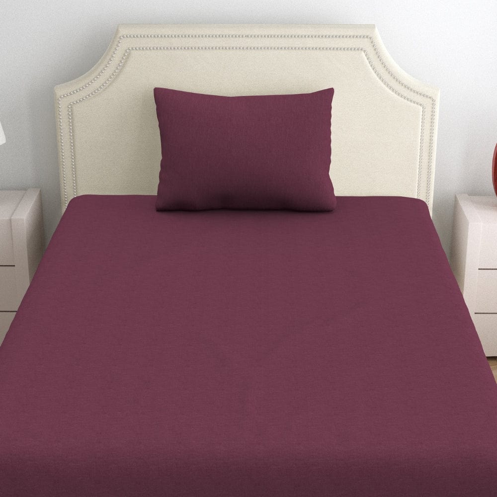 Jersey Fitted Bedsheet - Single/Wine