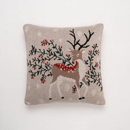 Knitted and Embroidered Decorative Cushion Cover, Winter Dream