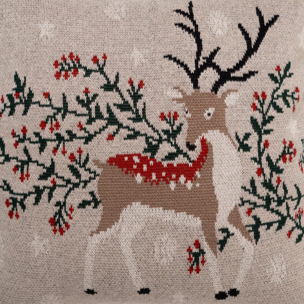 Knitted and Embroidered Decorative Cushion Cover, Winter Dream