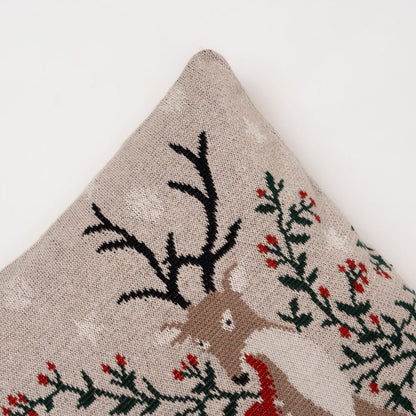 Knitted and Embroidered Decorative Cushion Cover, Winter Dream