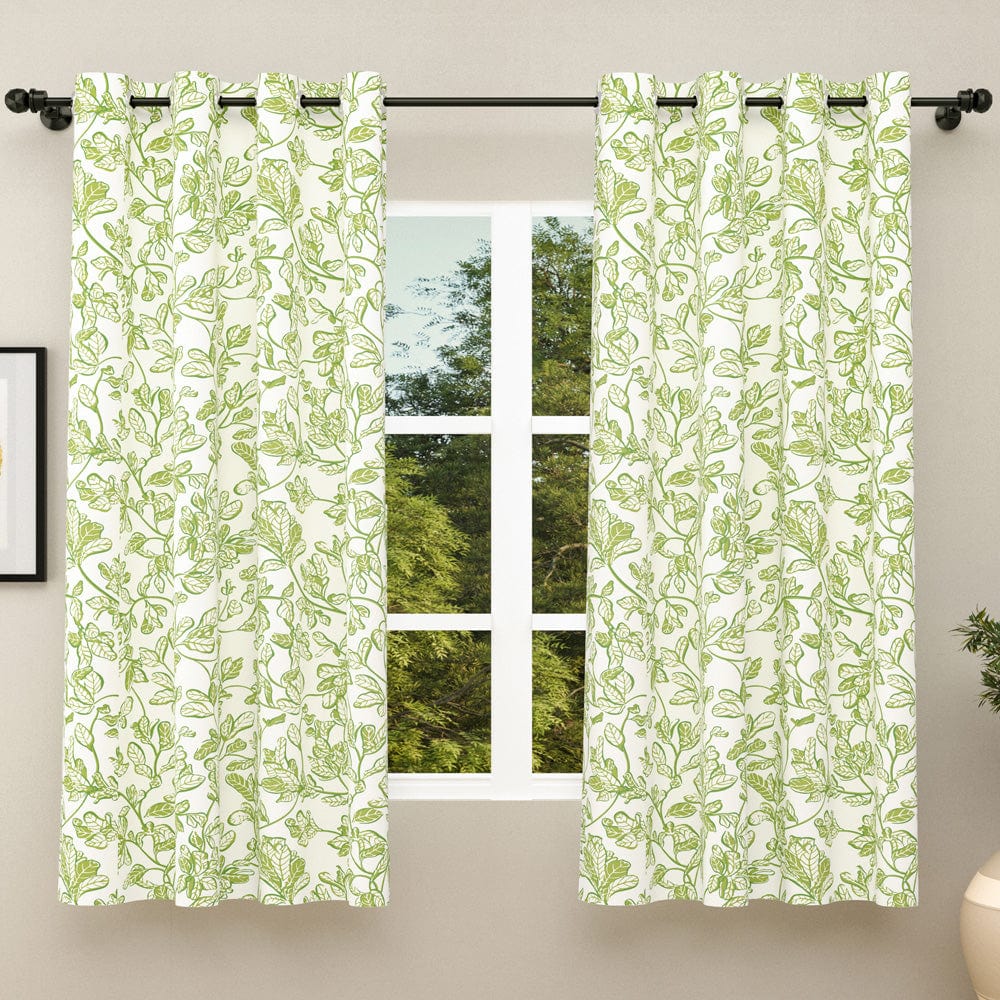 Leafy Canopy Green Curtain Set