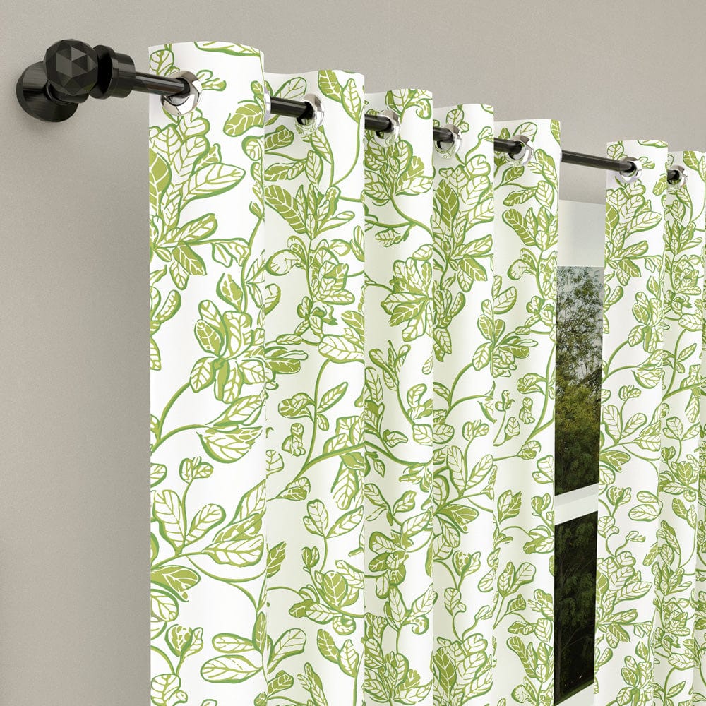 Leafy Canopy Green Curtain Set
