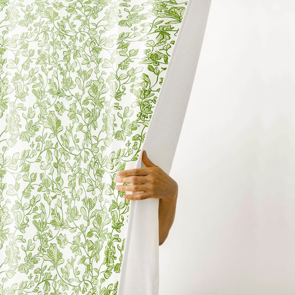 Leafy Canopy Green Curtain Set