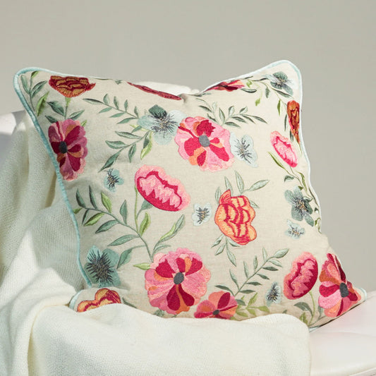 Embroidered Floral Breeze cushion cover, Pack of 1