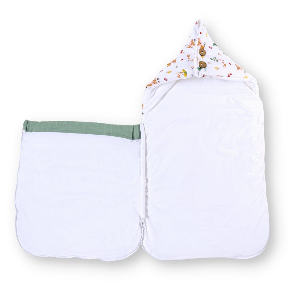 Whimsical Woodland Muslin Carrier Nest / sleeping bag , 0-12 Months