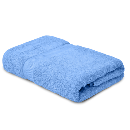 Bath Towel Set of 2, 100% Cotton, Pink & Skyblue