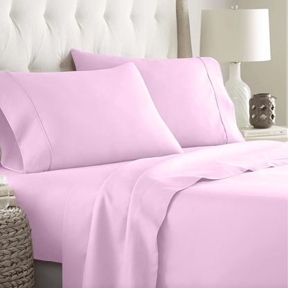 Melange Premium Flat Bedsheet, 100% Cotton, 300TC, Bubblegum Pink