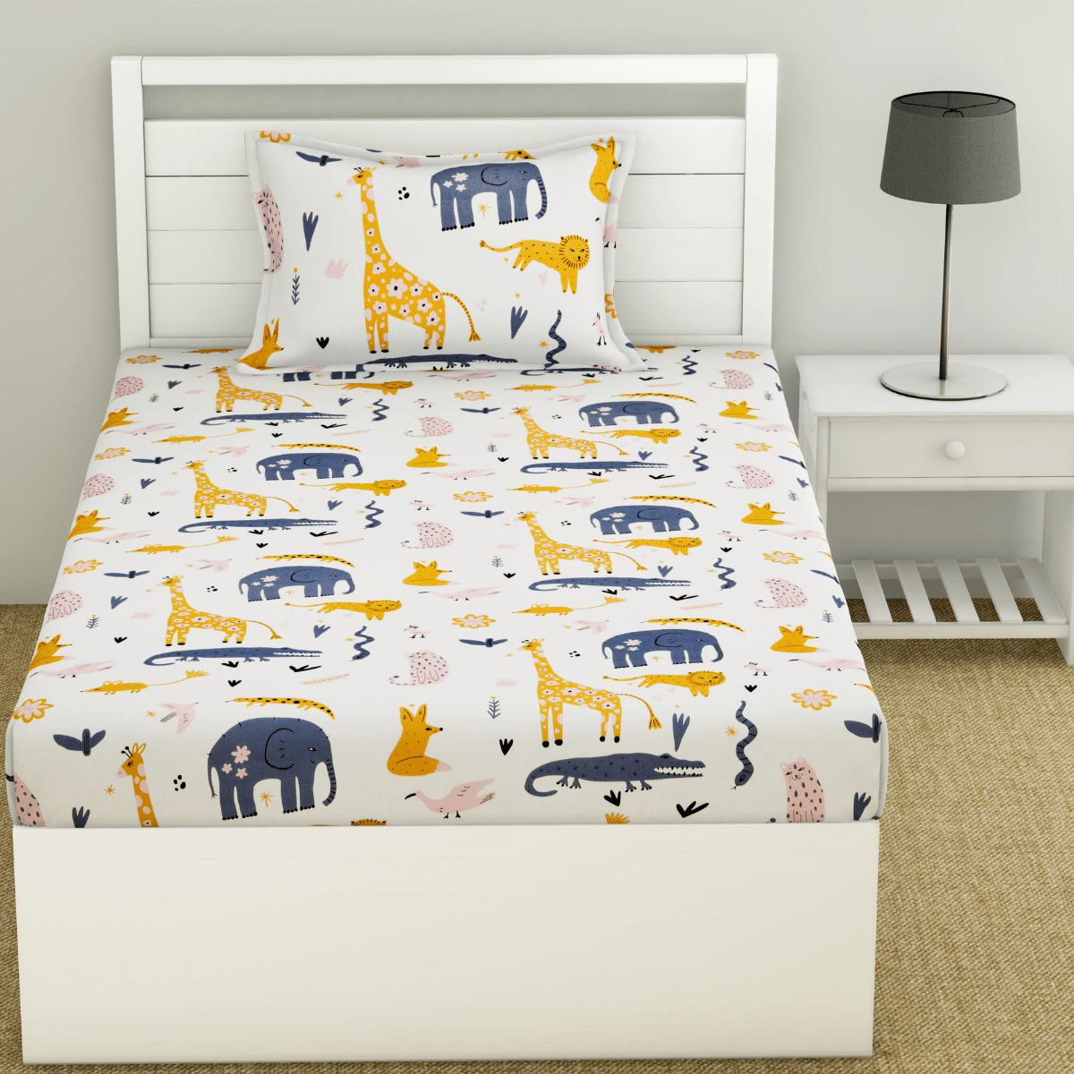 Digital Magic Single Bedsheet for Kids, Giraffe