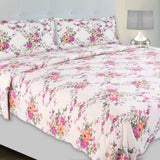 Greek Garden Romance, 100% Cotton King Size Bedsheet, 144 TC, Orange