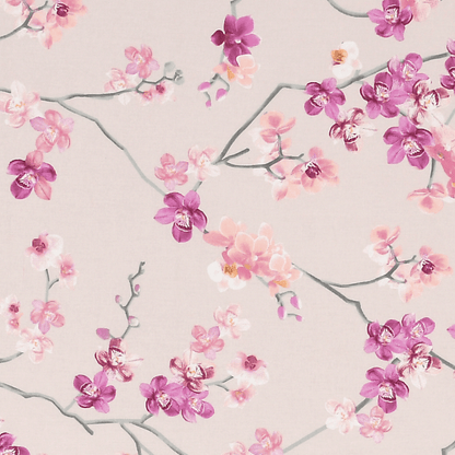 Serene Floral Art, 100% Cotton Double Size Bedsheet, 186 TC, Rosepink