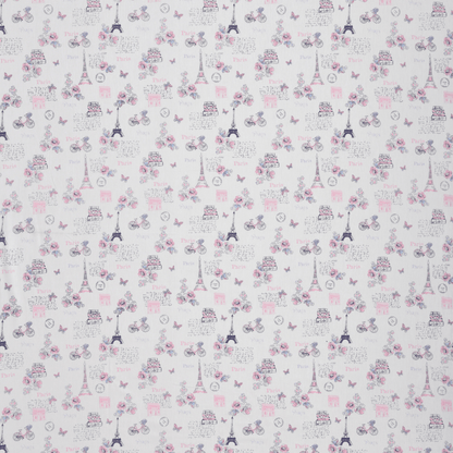 Trendy Prints 100% Cotton Single Bedsheet, Paris