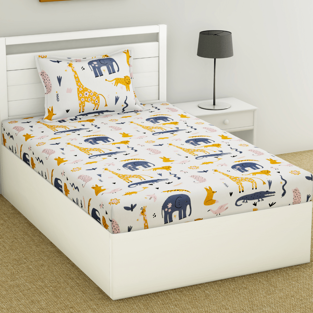 Digital Magic Single Bedsheet for Kids, Giraffe