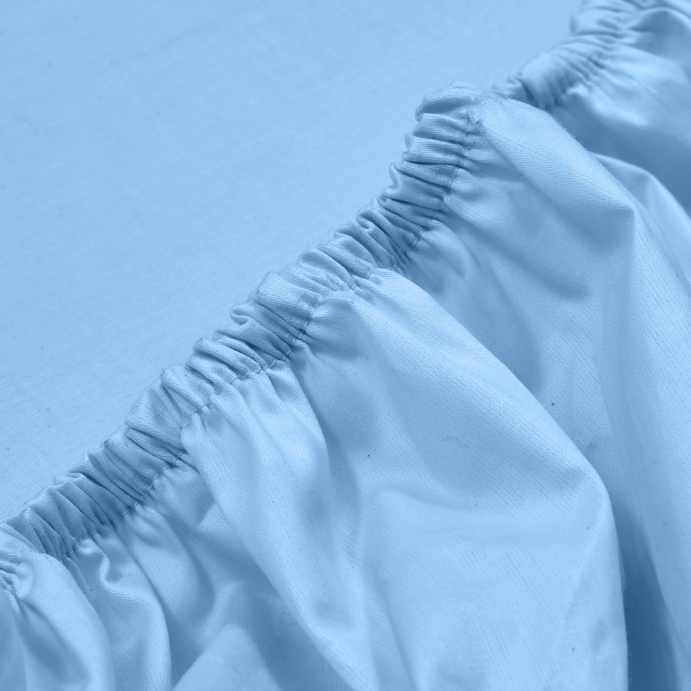 Melange Premium Fitted Bedsheet, 300TC, Open Air Blue - Single Bed