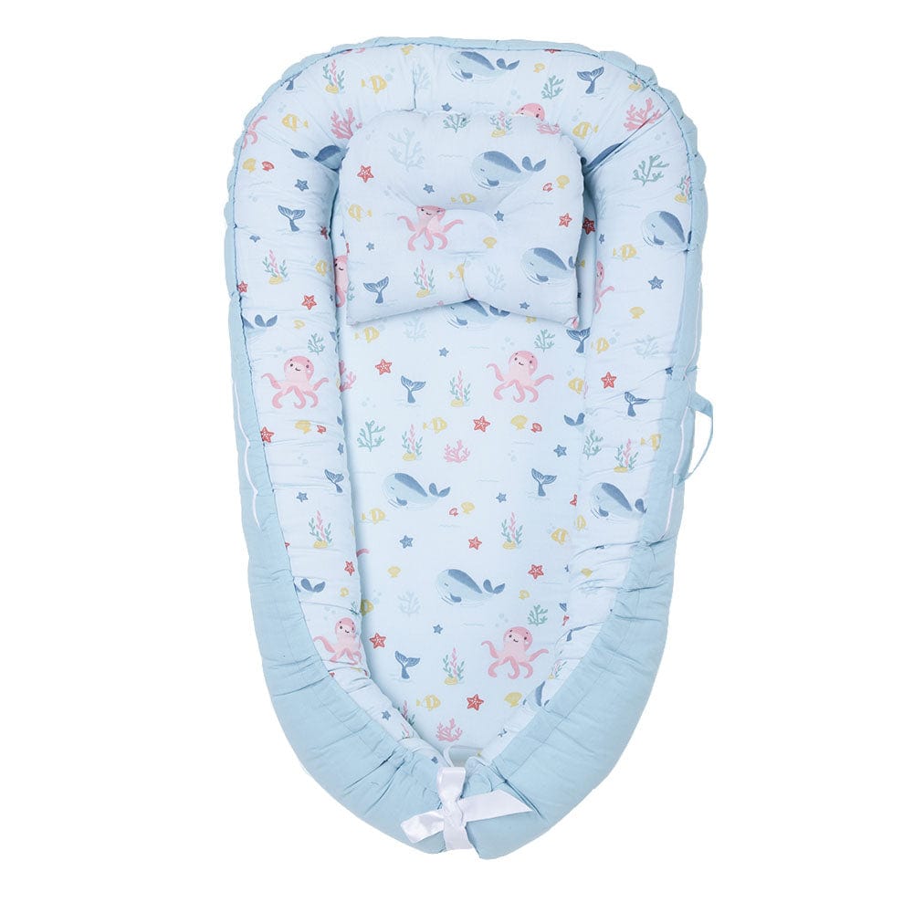 Vitamin Sea Baby Sleeping Nest, Portable Adjustable Newborn Crib Bassinet, 0-24 Months